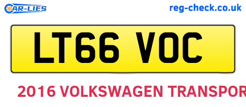 LT66VOC are the vehicle registration plates.