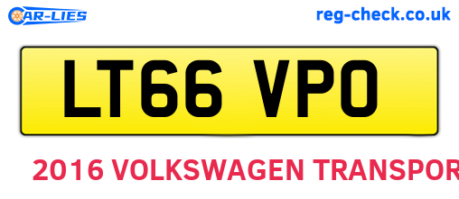 LT66VPO are the vehicle registration plates.