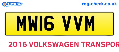 MW16VVM are the vehicle registration plates.
