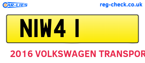 NIW41 are the vehicle registration plates.