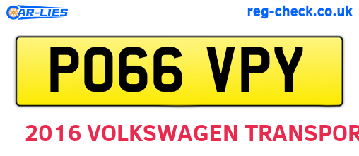 PO66VPY are the vehicle registration plates.