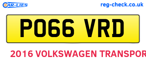 PO66VRD are the vehicle registration plates.