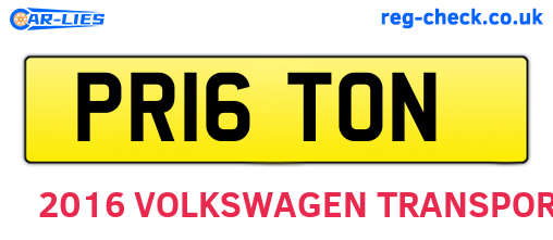 PR16TON are the vehicle registration plates.