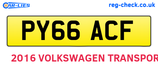 PY66ACF are the vehicle registration plates.