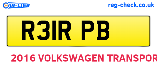 R31RPB are the vehicle registration plates.