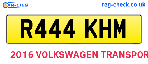 R444KHM are the vehicle registration plates.