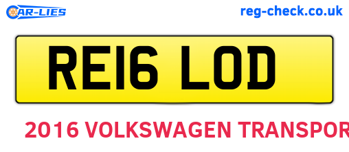 RE16LOD are the vehicle registration plates.