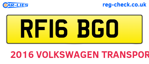 RF16BGO are the vehicle registration plates.