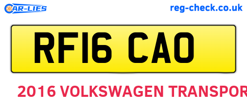 RF16CAO are the vehicle registration plates.