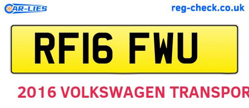 RF16FWU are the vehicle registration plates.