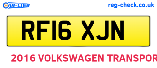 RF16XJN are the vehicle registration plates.