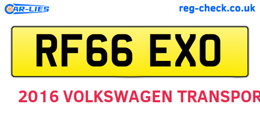 RF66EXO are the vehicle registration plates.