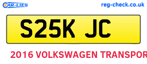 S25KJC are the vehicle registration plates.