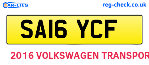 SA16YCF are the vehicle registration plates.
