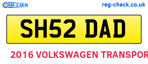SH52DAD are the vehicle registration plates.