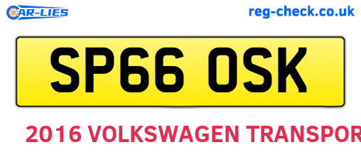 SP66OSK are the vehicle registration plates.