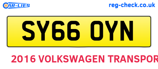 SY66OYN are the vehicle registration plates.