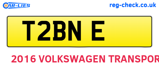 T2BNE are the vehicle registration plates.