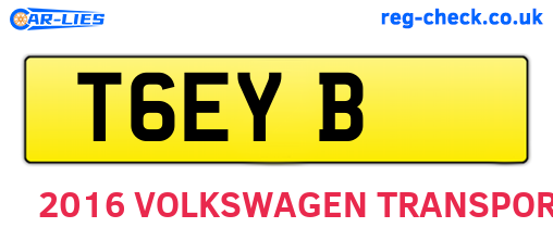 T6EYB are the vehicle registration plates.
