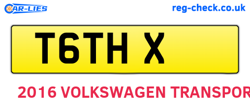 T6THX are the vehicle registration plates.