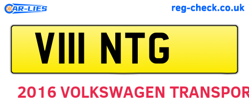 V111NTG are the vehicle registration plates.