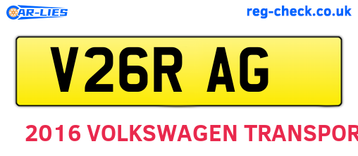 V26RAG are the vehicle registration plates.