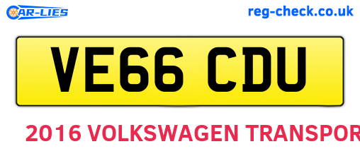 VE66CDU are the vehicle registration plates.