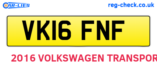 VK16FNF are the vehicle registration plates.