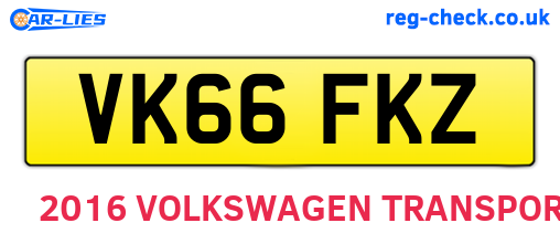 VK66FKZ are the vehicle registration plates.