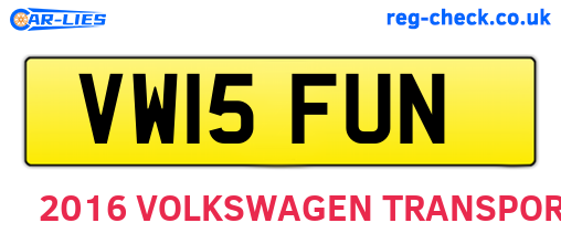 VW15FUN are the vehicle registration plates.