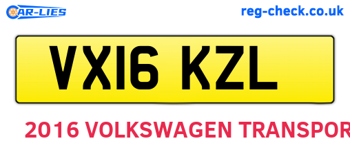 VX16KZL are the vehicle registration plates.