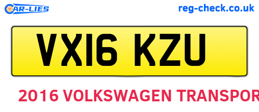 VX16KZU are the vehicle registration plates.