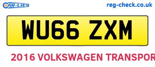 WU66ZXM are the vehicle registration plates.