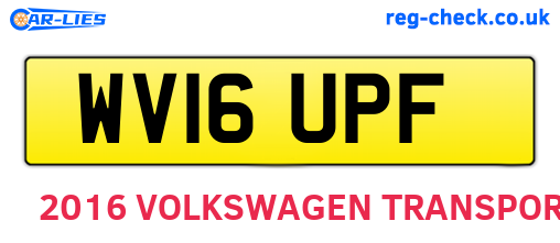 WV16UPF are the vehicle registration plates.