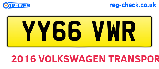 YY66VWR are the vehicle registration plates.