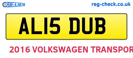AL15DUB are the vehicle registration plates.