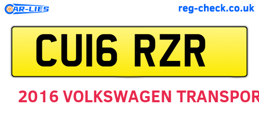 CU16RZR are the vehicle registration plates.