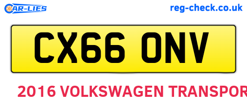 CX66ONV are the vehicle registration plates.