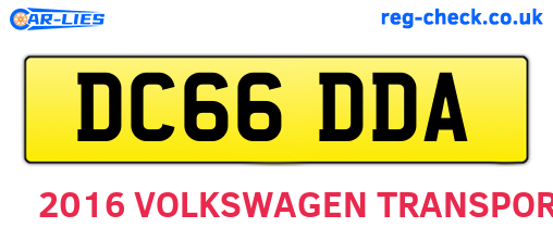 DC66DDA are the vehicle registration plates.