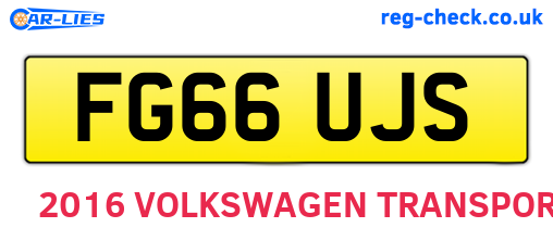FG66UJS are the vehicle registration plates.