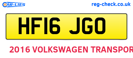 HF16JGO are the vehicle registration plates.