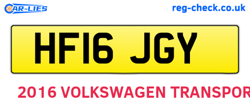 HF16JGY are the vehicle registration plates.