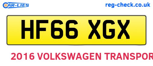 HF66XGX are the vehicle registration plates.