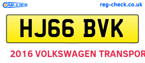 HJ66BVK are the vehicle registration plates.