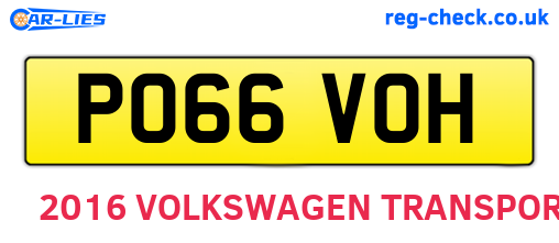 PO66VOH are the vehicle registration plates.