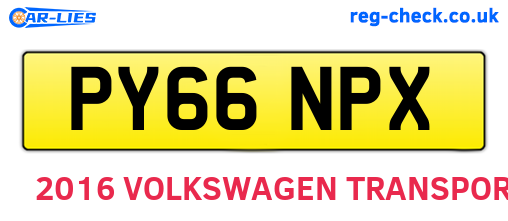 PY66NPX are the vehicle registration plates.