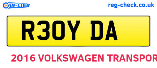 R30YDA are the vehicle registration plates.