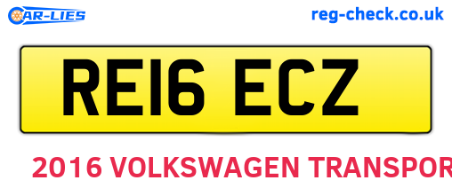 RE16ECZ are the vehicle registration plates.