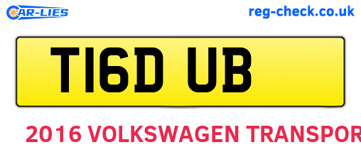 T16DUB are the vehicle registration plates.
