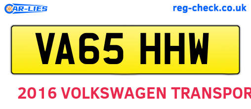 VA65HHW are the vehicle registration plates.